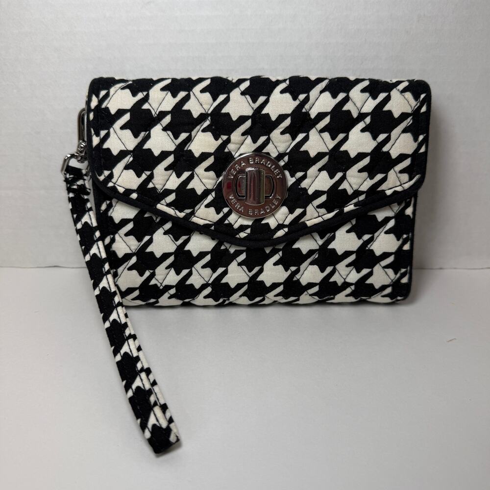 Vera Bradley Midnight Houndstooth Turn Lock Smartphone Wristlet Wallet